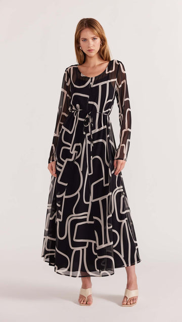 Staple the Label - Vento Maxi Dress in Black/Cream