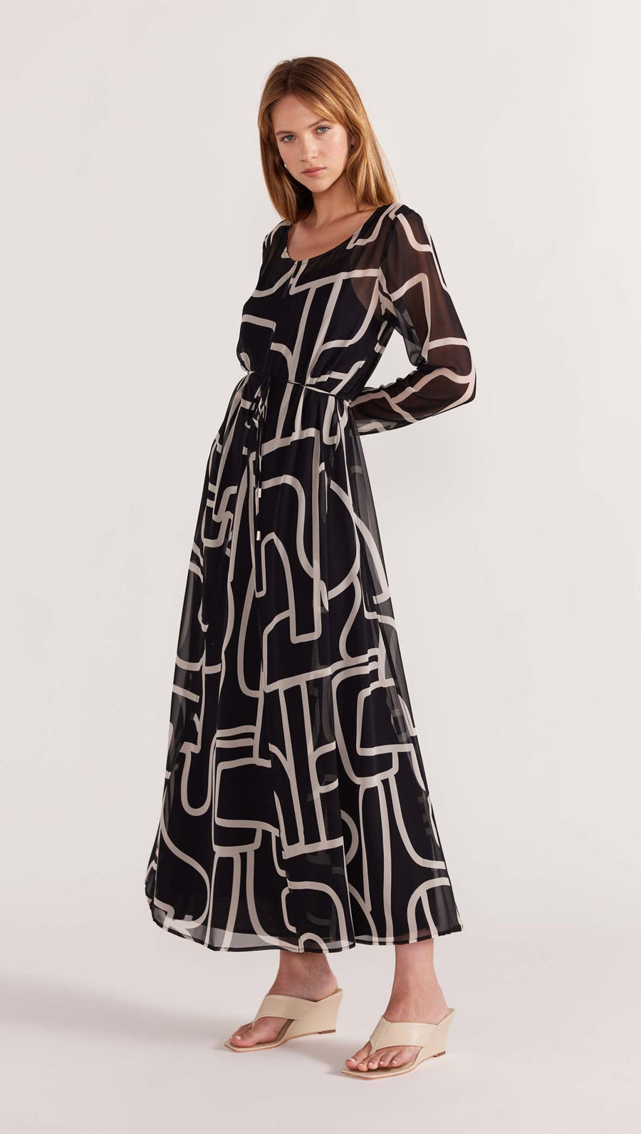 Staple the Label - Vento Maxi Dress in Black/Cream