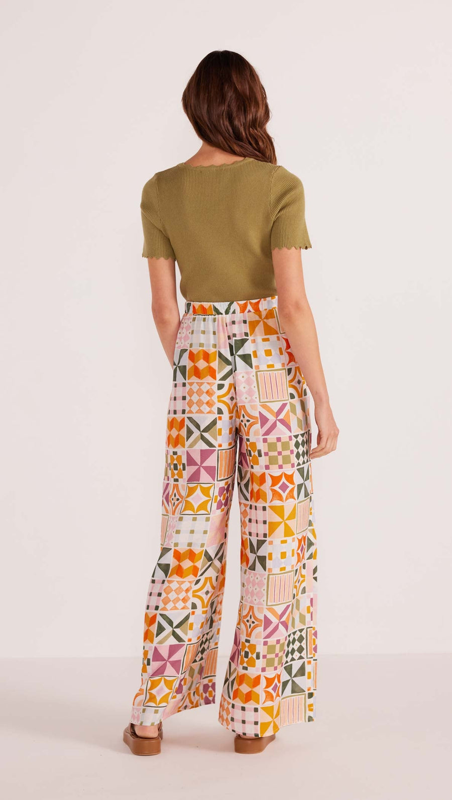 Minkpink - Louisa Wide Leg Pant in Mosaic-Geo