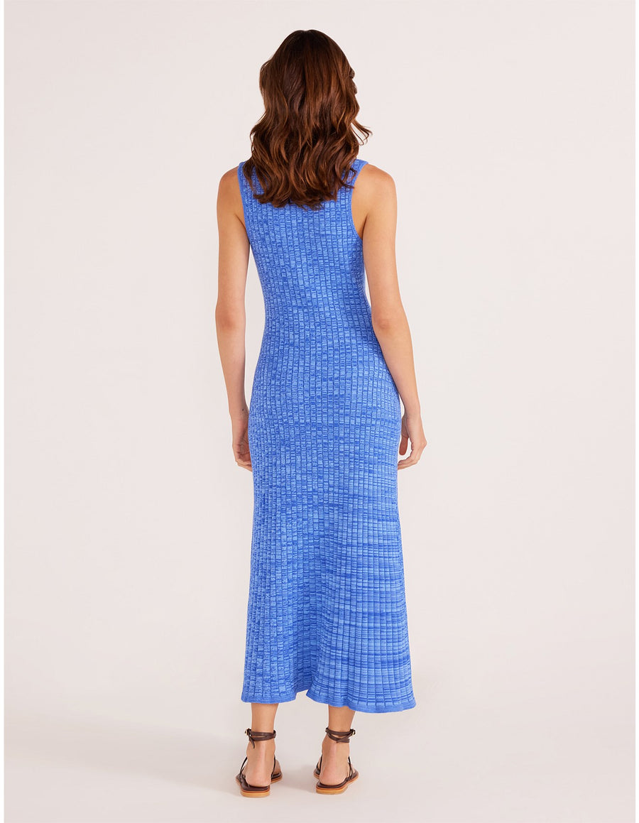 Minkpink - Harper Rib Knit Midi Dress in Saphire