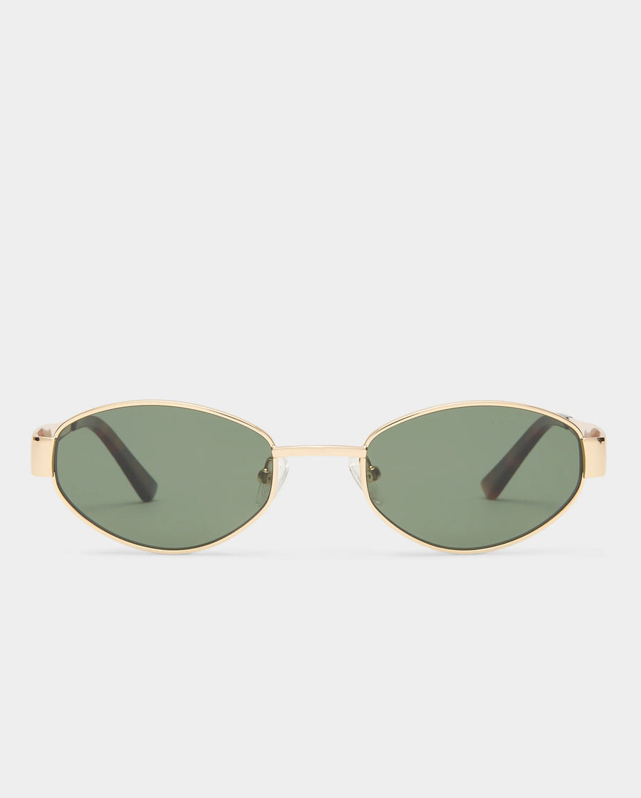 Luv Lou - The Boston in Shiny Gold (Khaki Lenses)