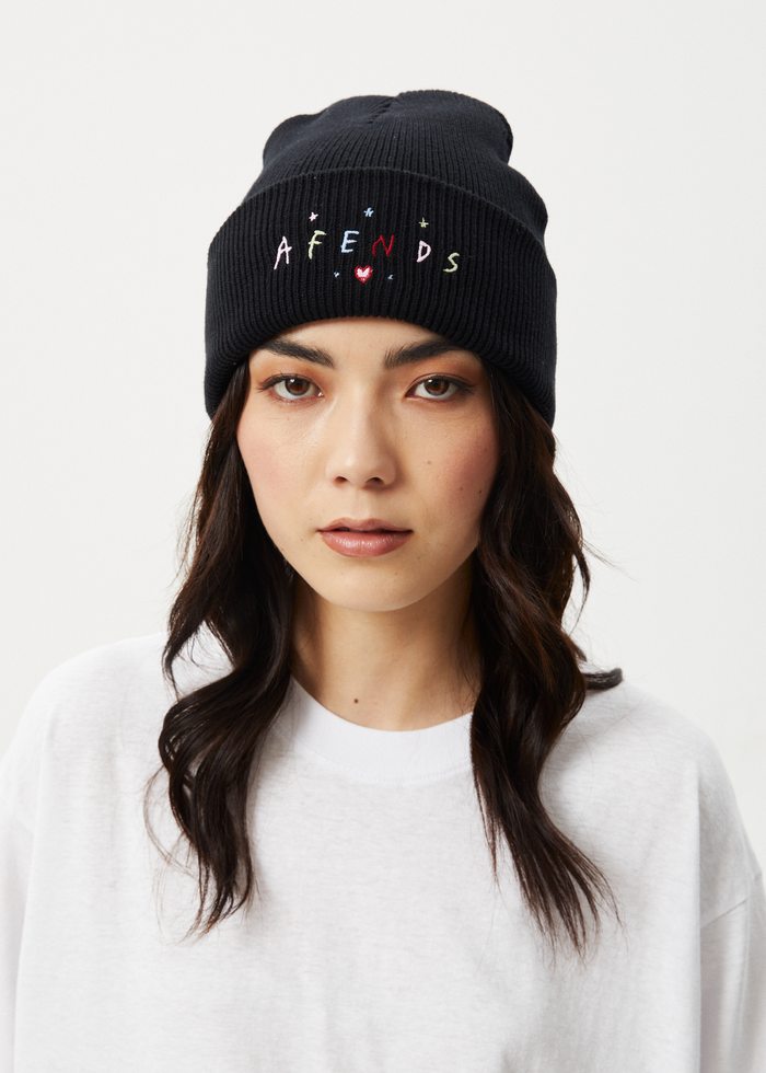 Afends - Funhouse Recycled Knit Beanie in Black