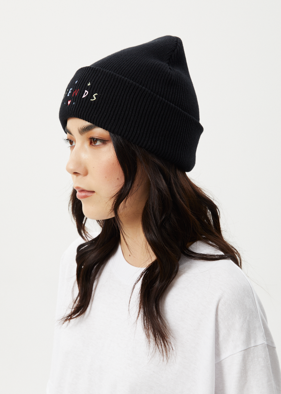 Afends - Funhouse Recycled Knit Beanie in Black