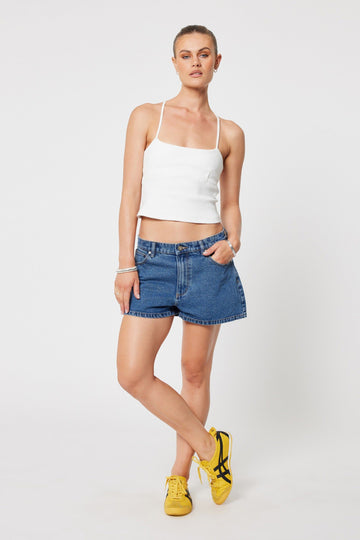 Abrand - 95 Baggy Short Bella in Mid Blue