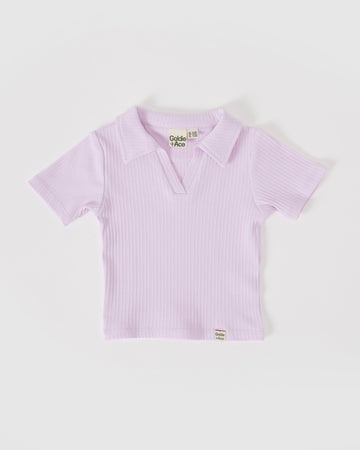 GOLDIE + ACE - Pia Collared T-Shirt in Lavender