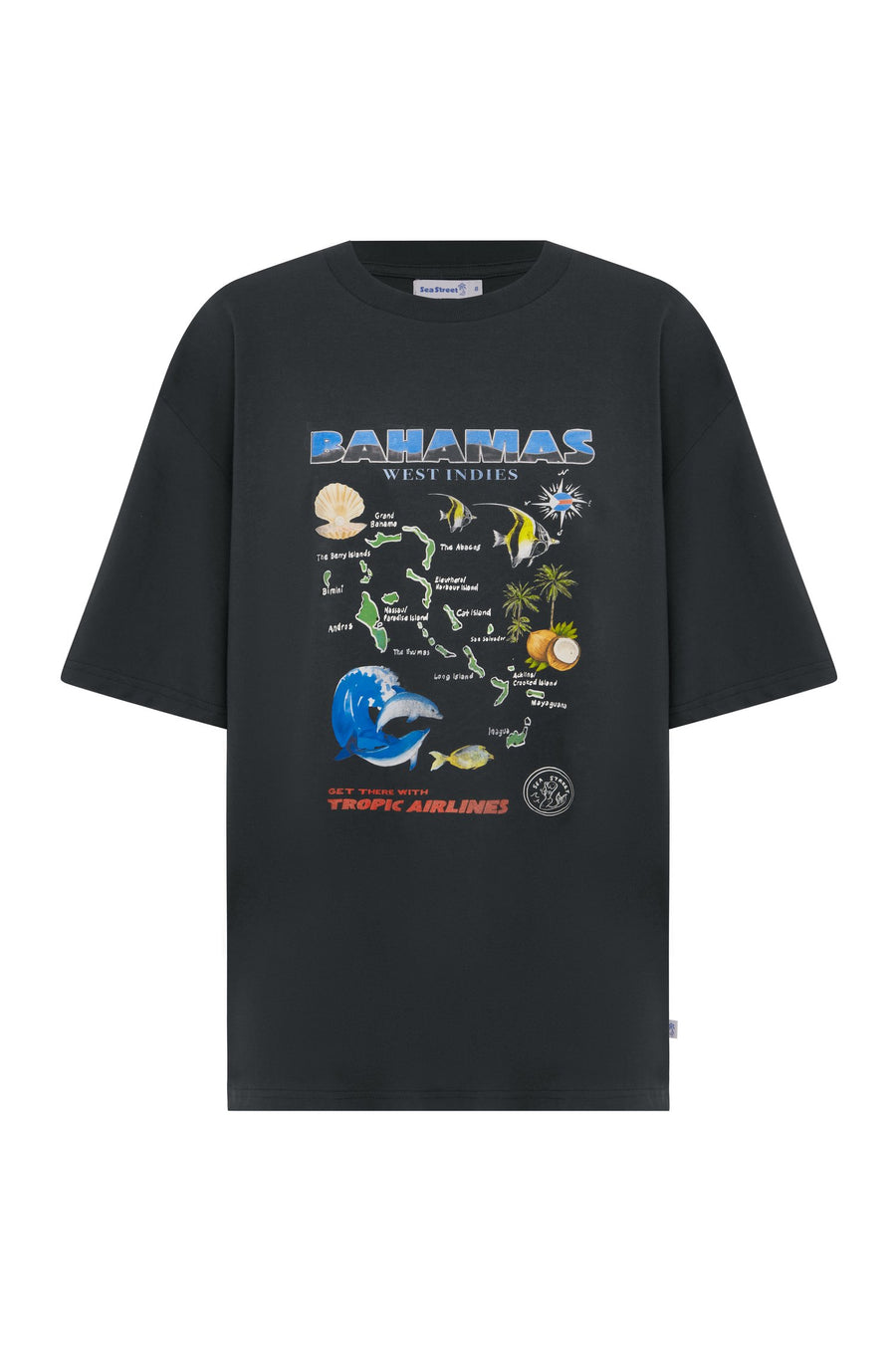 Sea Street - Bahamas T-Shirt in Washed Black