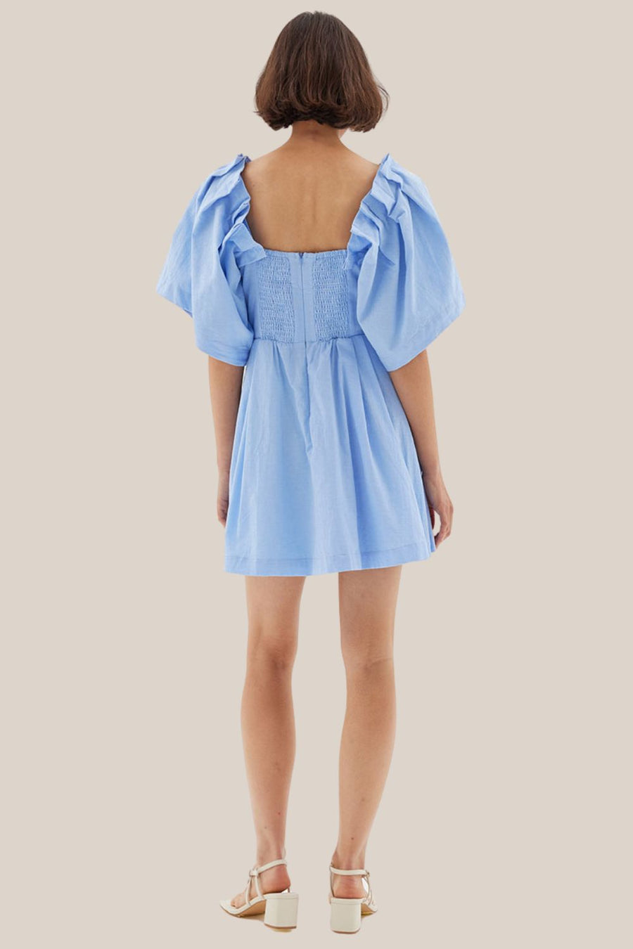 Sovere - Origami Mini Dress in Serene Blue