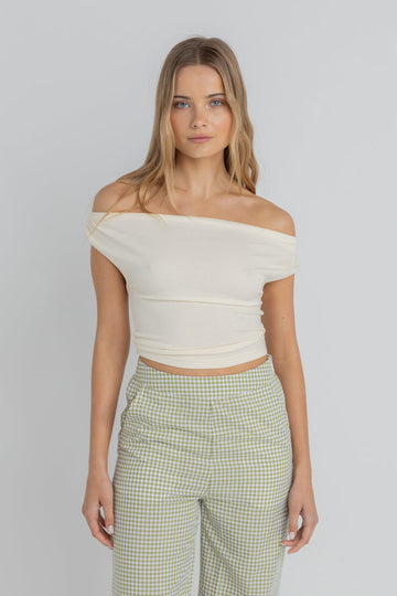 RHYTHM - Juno Off Shoulder Top in White