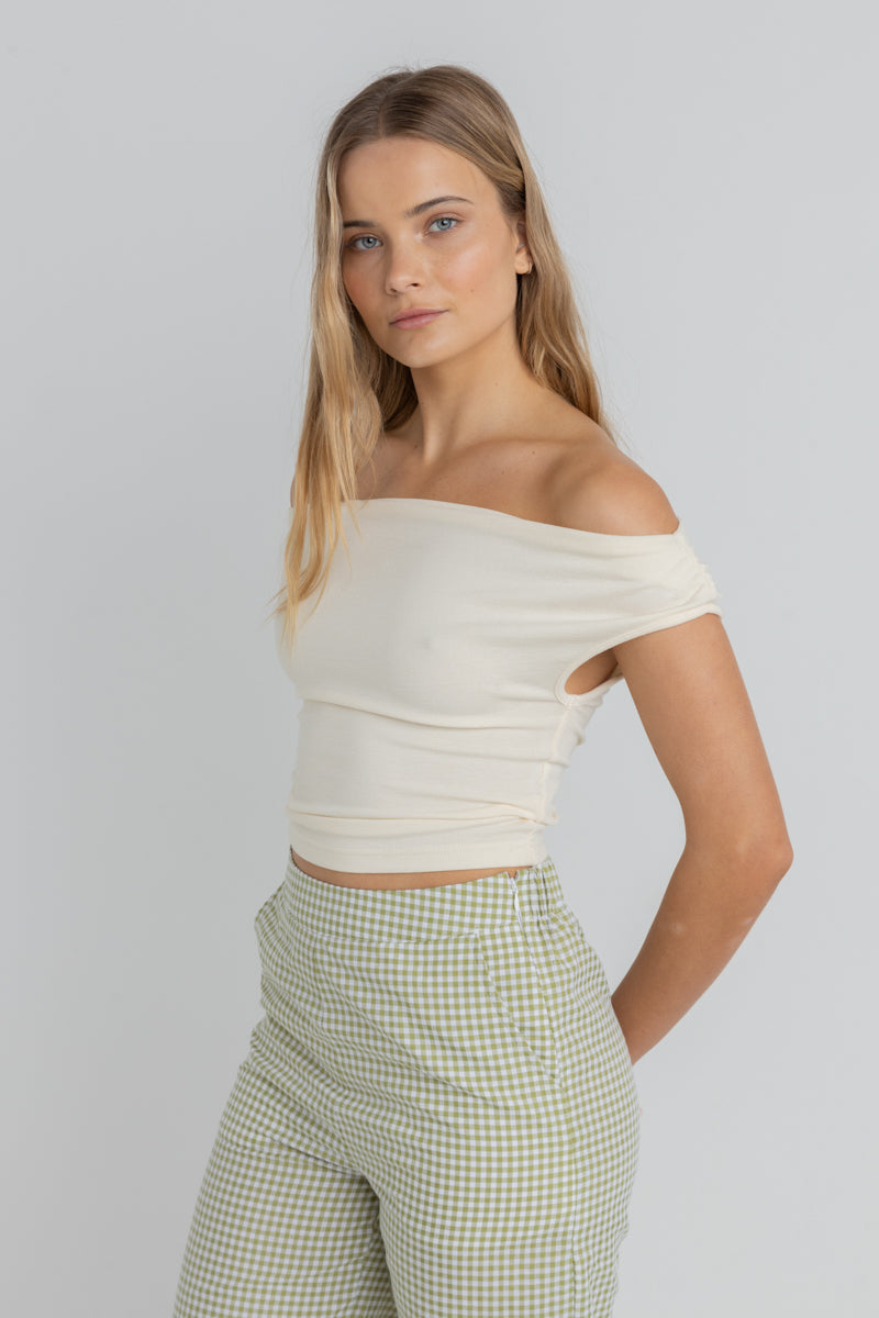 RHYTHM - Juno Off Shoulder Top in White