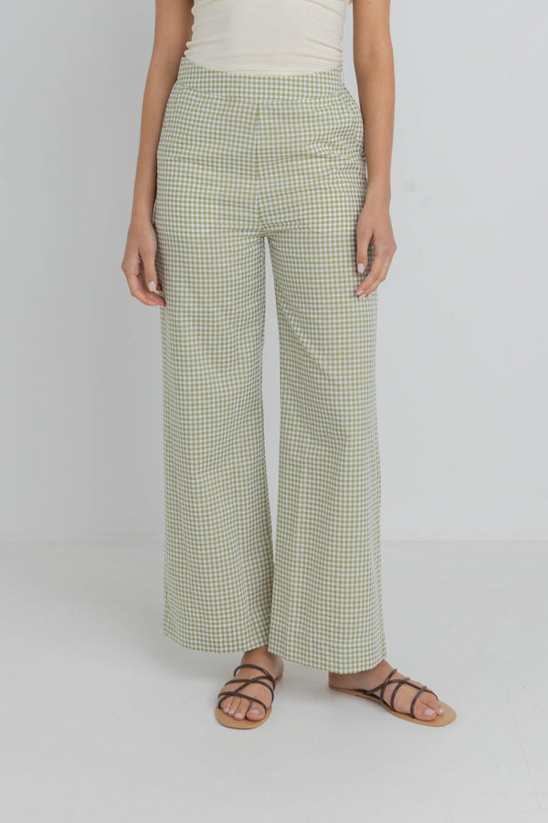 RHYTHM - Lana Gingham Pants in Green