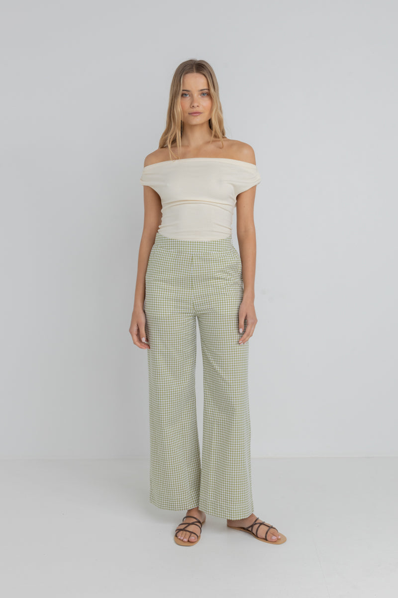 RHYTHM - Lana Gingham Pants in Green