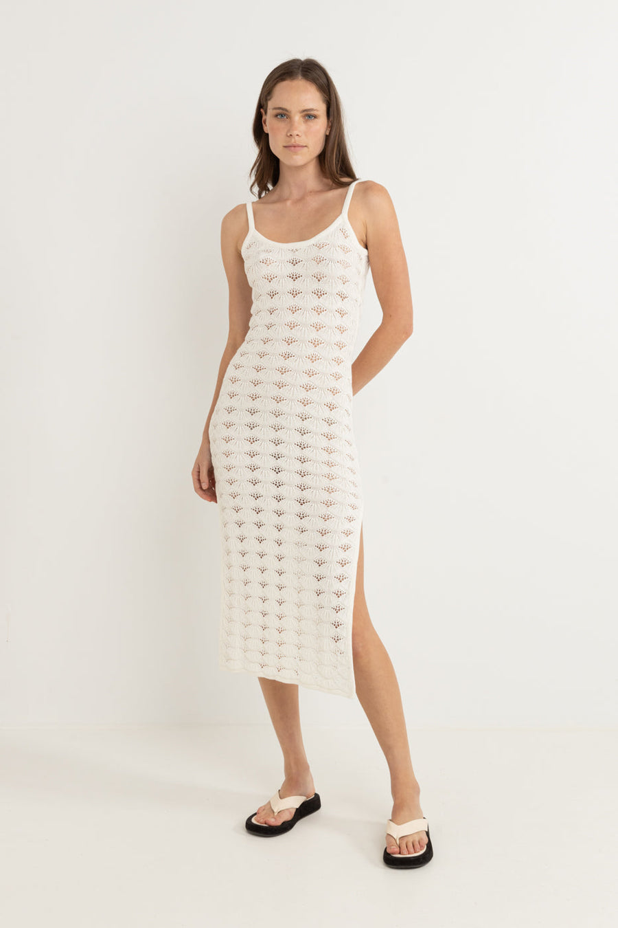 RHYTHM - Marketta Knit Midi Dress in Cream