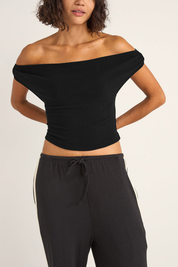 RHYTHM - Juno Off Shoulder Top in Black