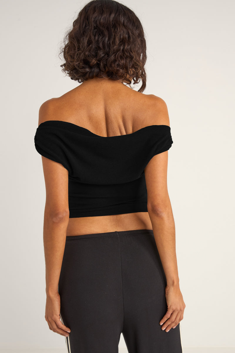 RHYTHM - Juno Off Shoulder Top in Black