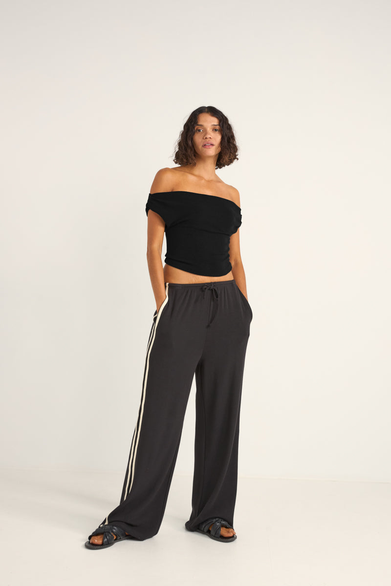 RHYTHM - Juno Off Shoulder Top in Black