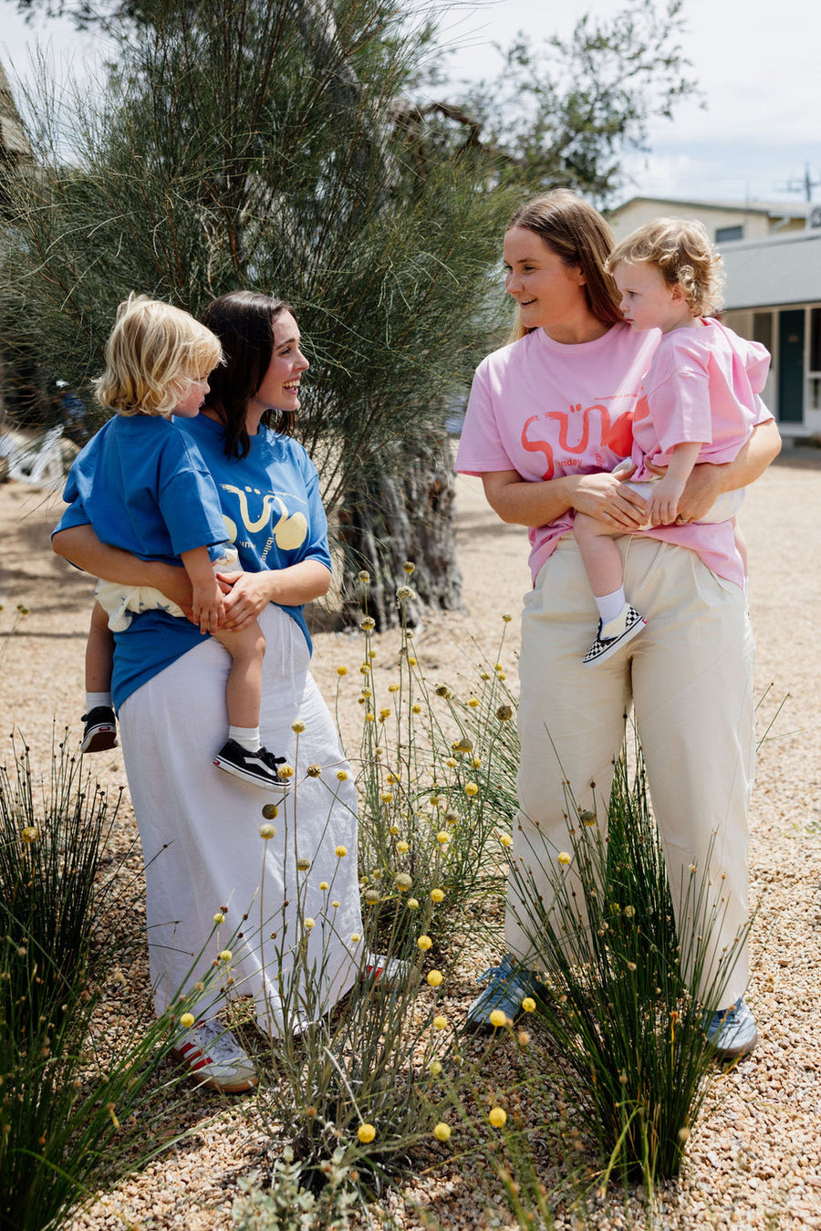 SUNDAY SIBLINGS - Adult II Sol Tee in Pink + Red