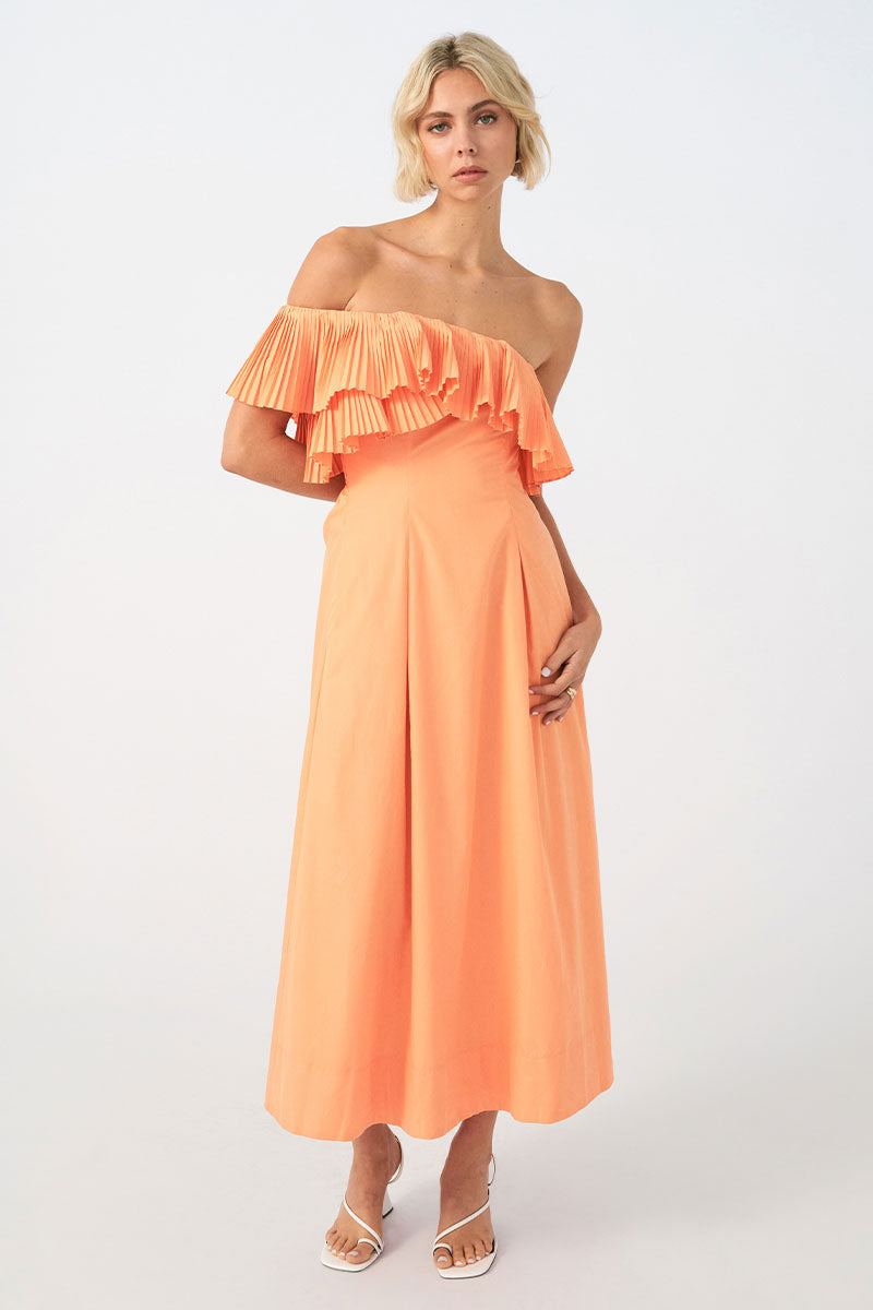 Sovere - Bliss Midi Dress in Soft Orange