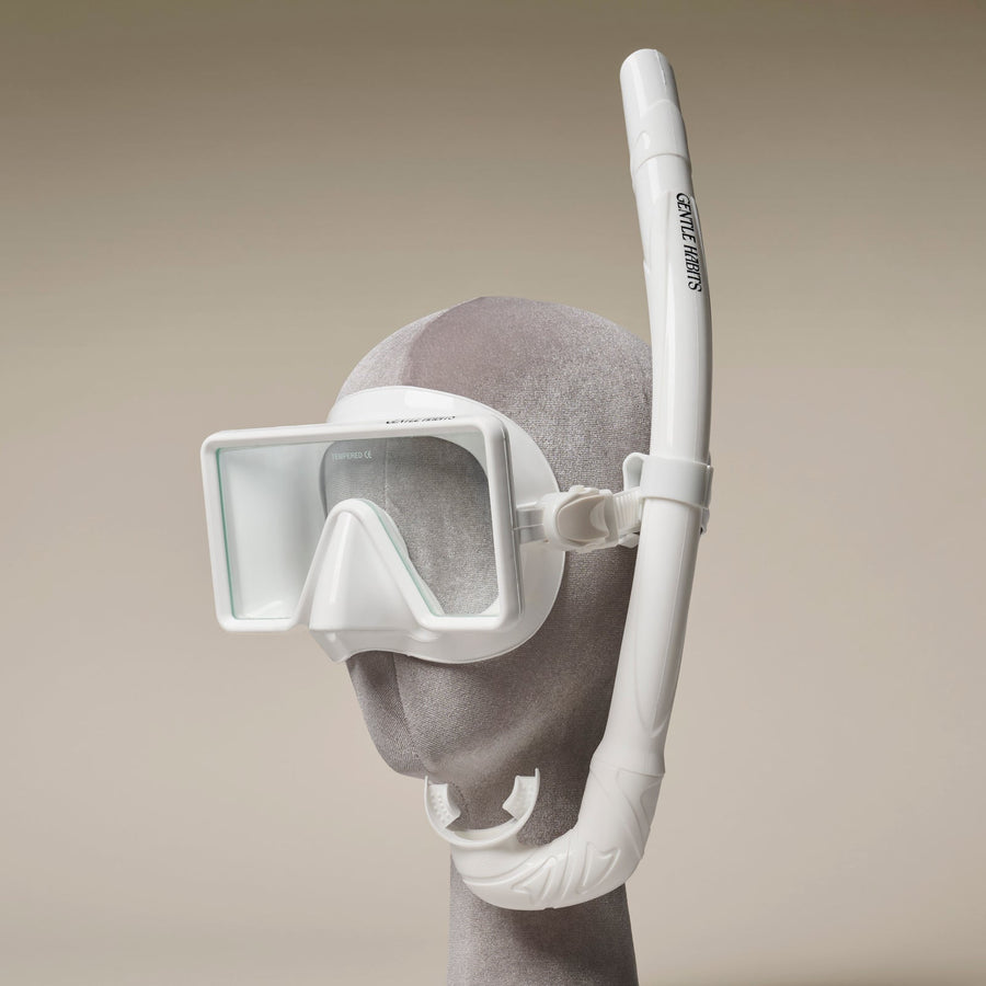 Gentle Habits - Barbados Dive Mask and Snorkle in White