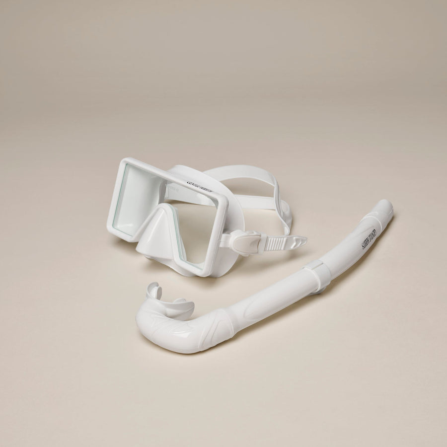 Gentle Habits - Barbados Dive Mask and Snorkle in White