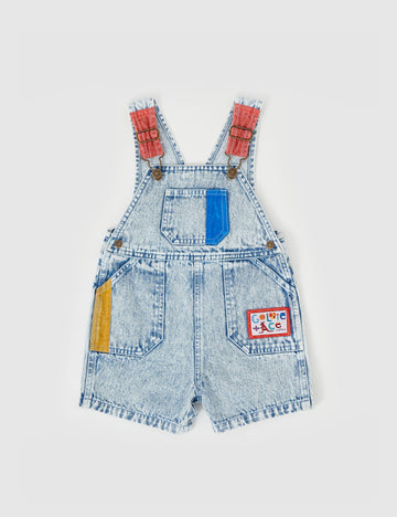 GOLDIE + ACE - Burton Colour Pop Cargo Denim Overalls in Light Denim