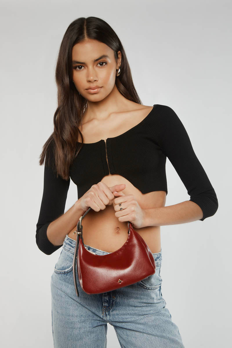 PETA + JAIN - Gigi Mini Bag in Cherry PU/Gold