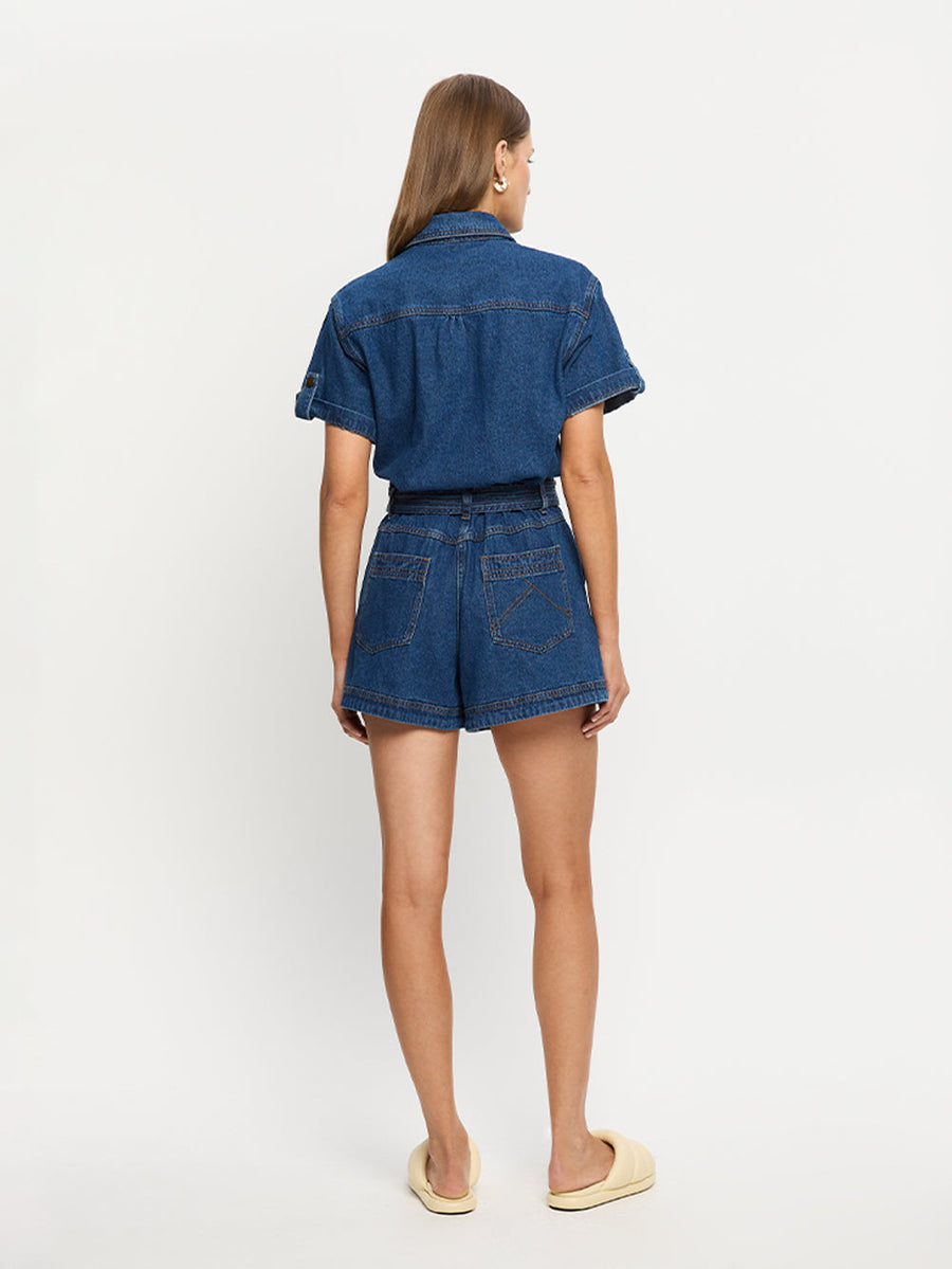 Kivari - Georgie Playsuit in Indigo Blue