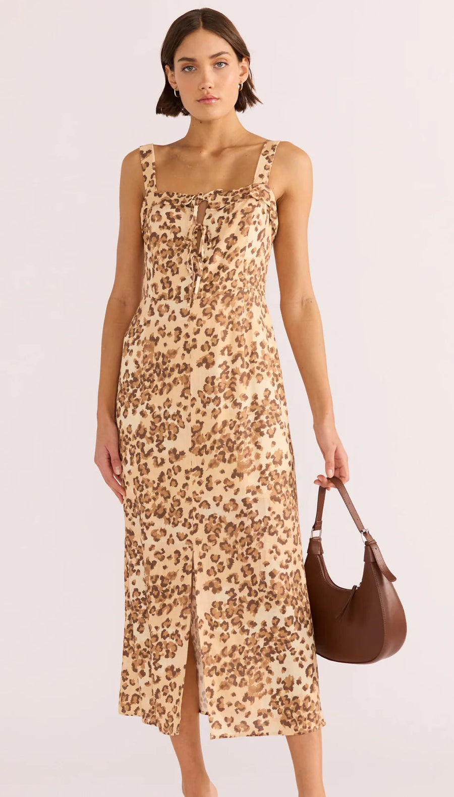 Minkpink - Arden Tie Midi Dress in Leopard