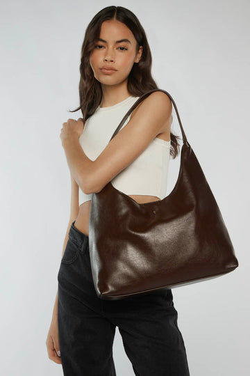 PETA + JAIN - Jami Slouch Tote in Chocolate Crinkle/Gold