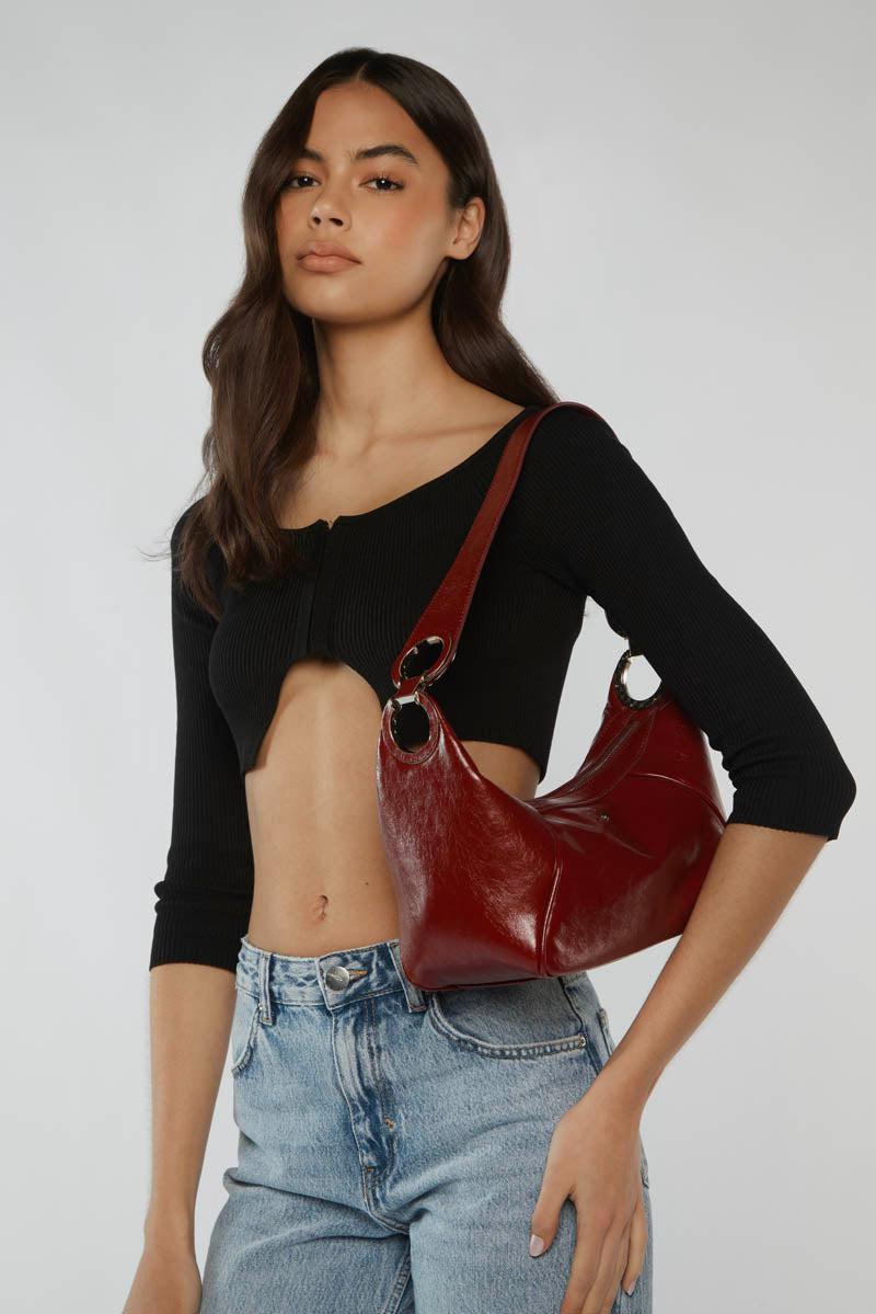 PETA + JAIN - Kaycee Bag in Cherry Crinkl /Silver