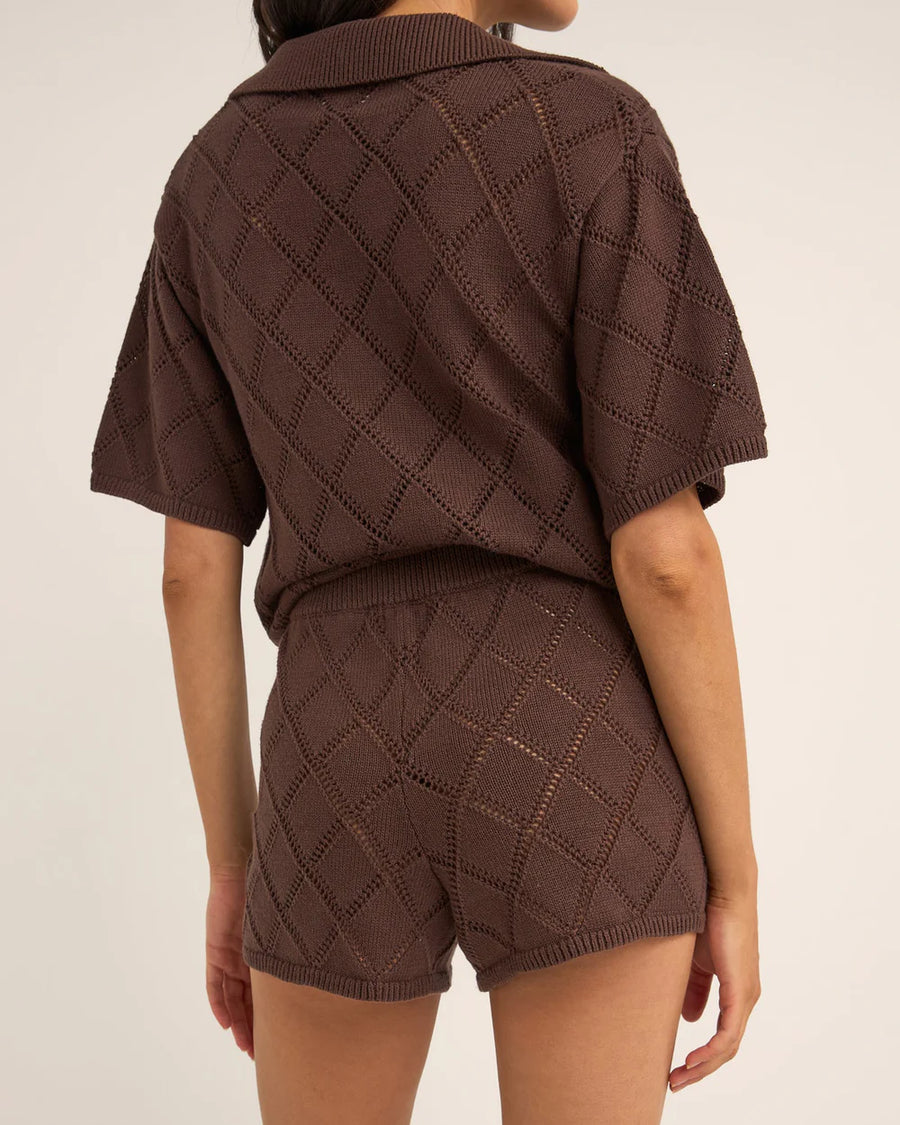 Rhythm - Sunny Knit Beach Shorts in Choc