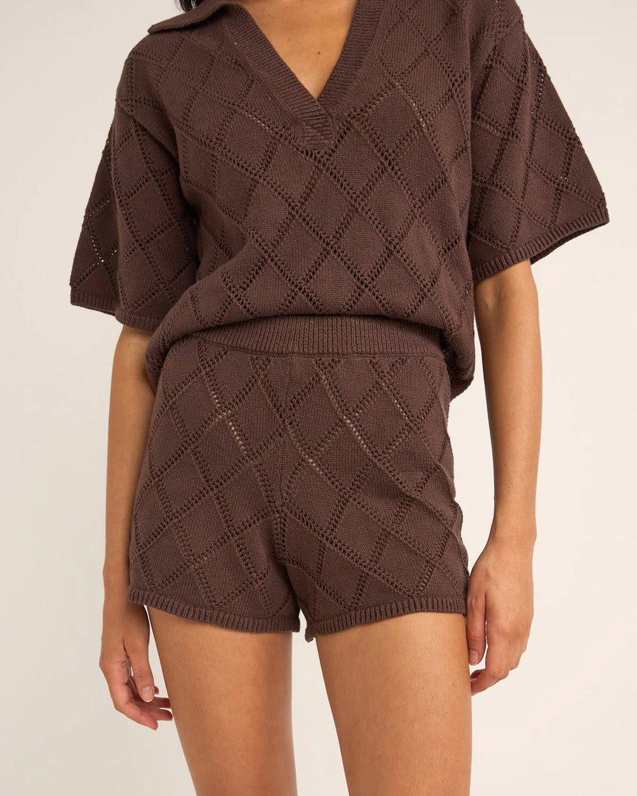 Rhythm - Sunny Knit Beach Shorts in Choc