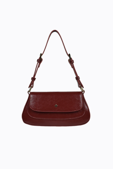 PETA + JAIN - Nikki Shoulder Bag in Cherry Crinkle/Gold