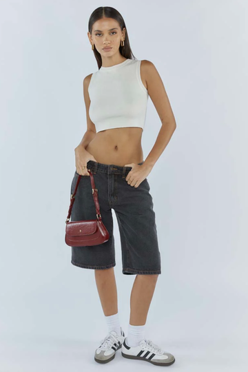 PETA + JAIN - Nikki Shoulder Bag in Cherry Crinkle/Gold