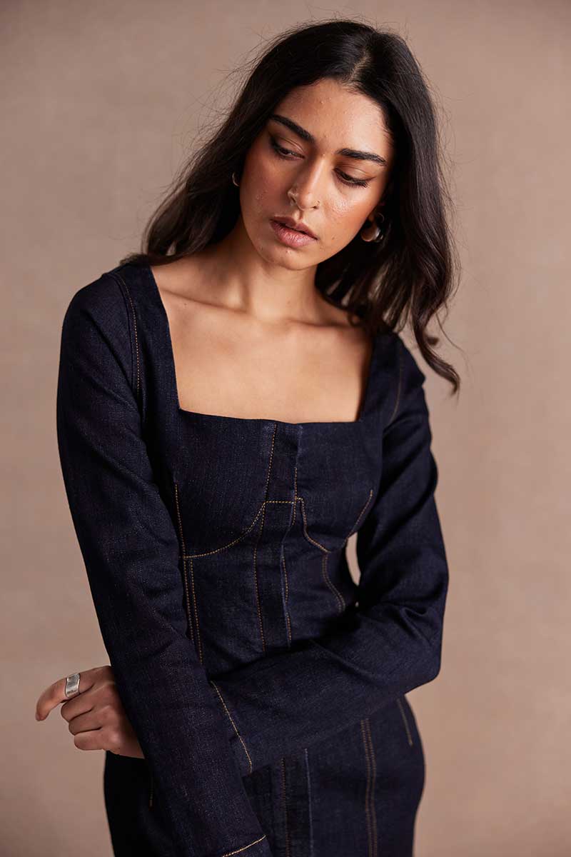 Sovere - Dusk Denim Dress in Ink