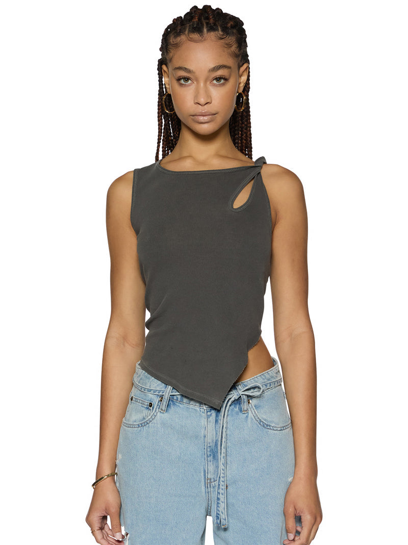 Ksubi - Twisted Tank in Charcoal