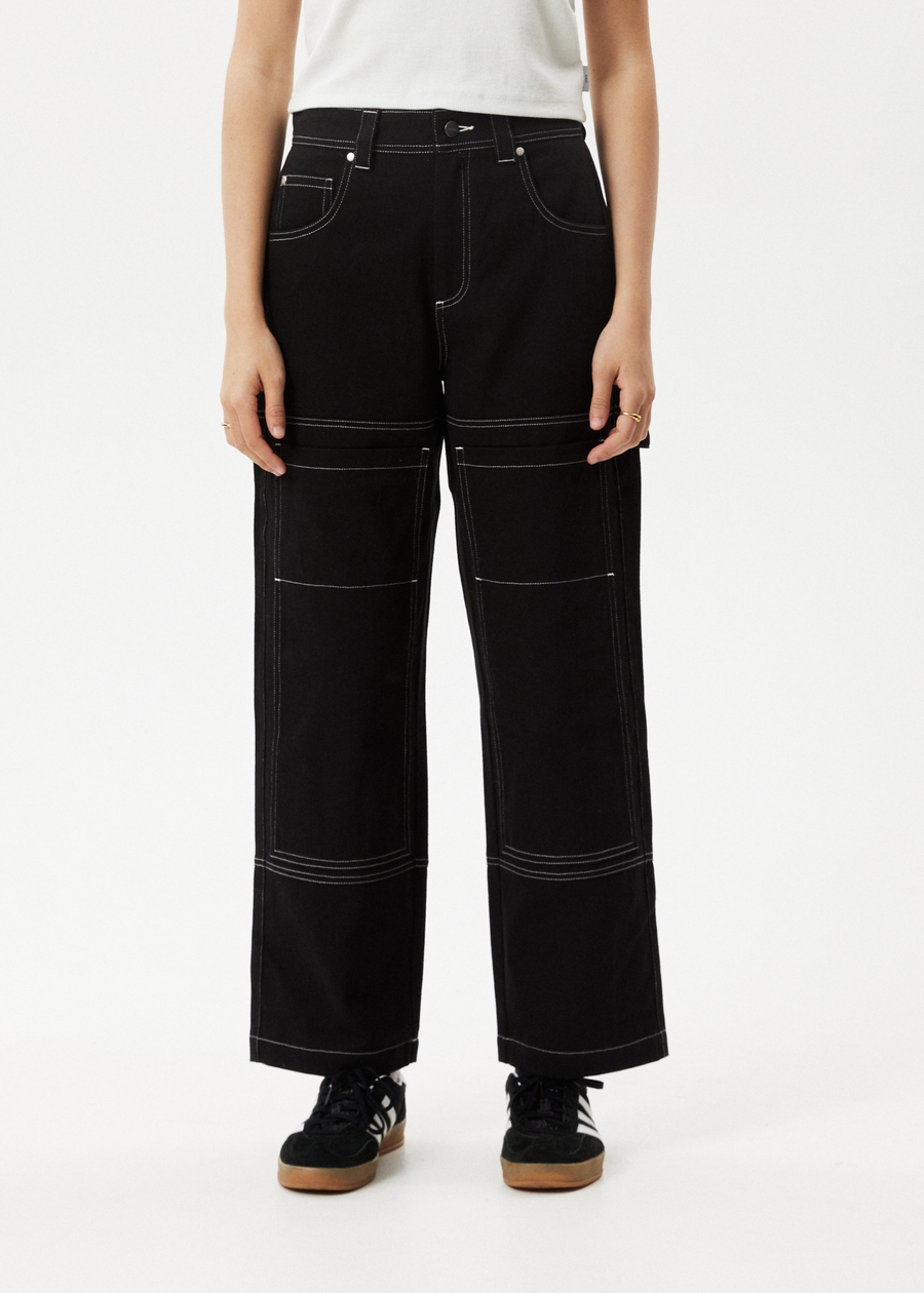 Afends - Moss Carpenter Pants in Washed Black