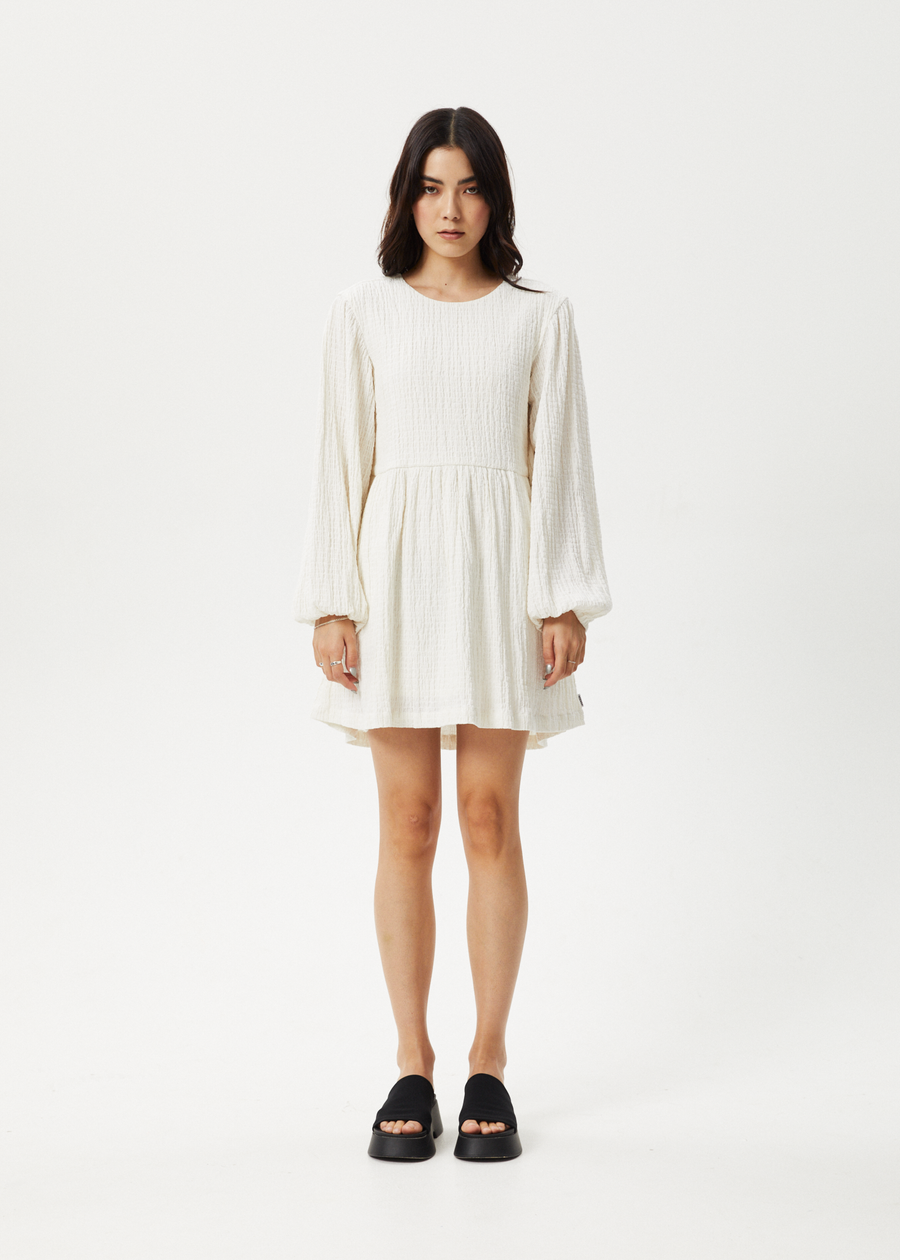 Afends - Focus Hemp Seersucker Mini Dress in White