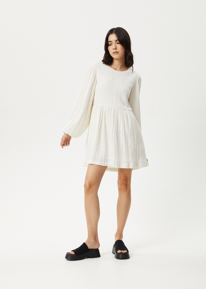 Afends - Focus Hemp Seersucker Mini Dress in White