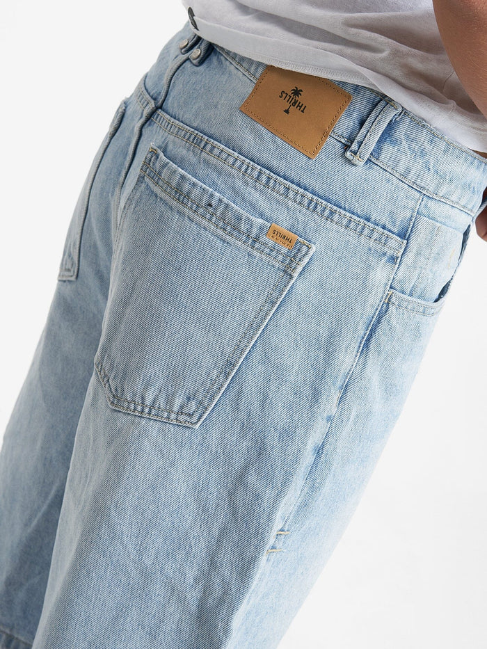 THRILLS - Syd Baggie Denim Short in Ash Blue