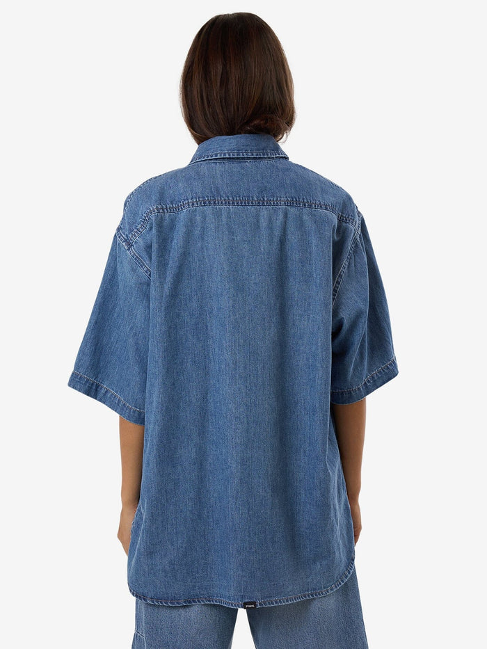 Thrills - Darian Denim Shirt in Dark Dust Blue