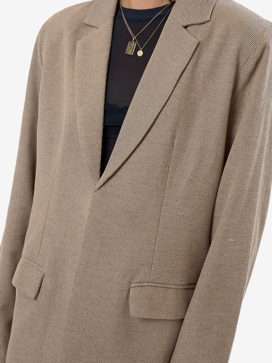 THRILLS - Allegra Twill Suiting Blazer in Tan/Black