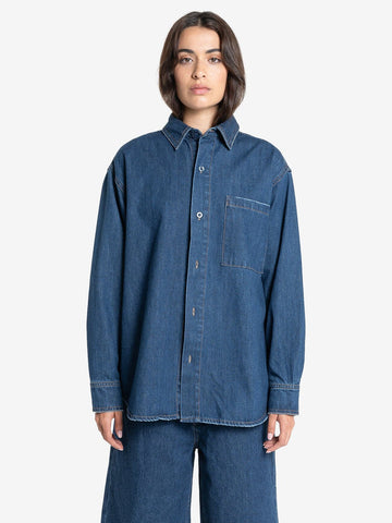 THRILLS - Austin  Denim Shirt in Double Indigo Rinse