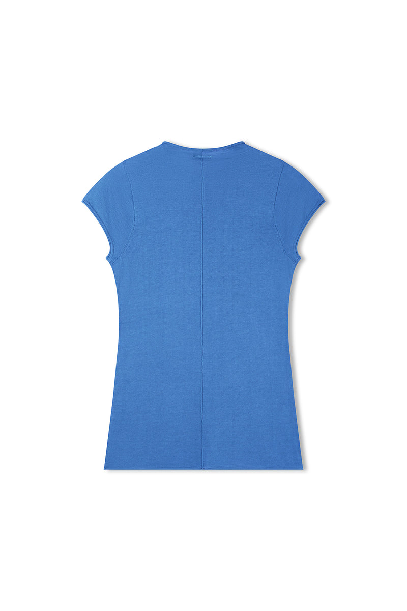 Zulu & Zephyr - Cotton Blend Knit Top in Ocean Blue