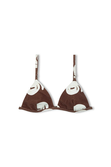 Zulu & Zephyr - Textured Triangle Bikini Top in Cocoa Swirl