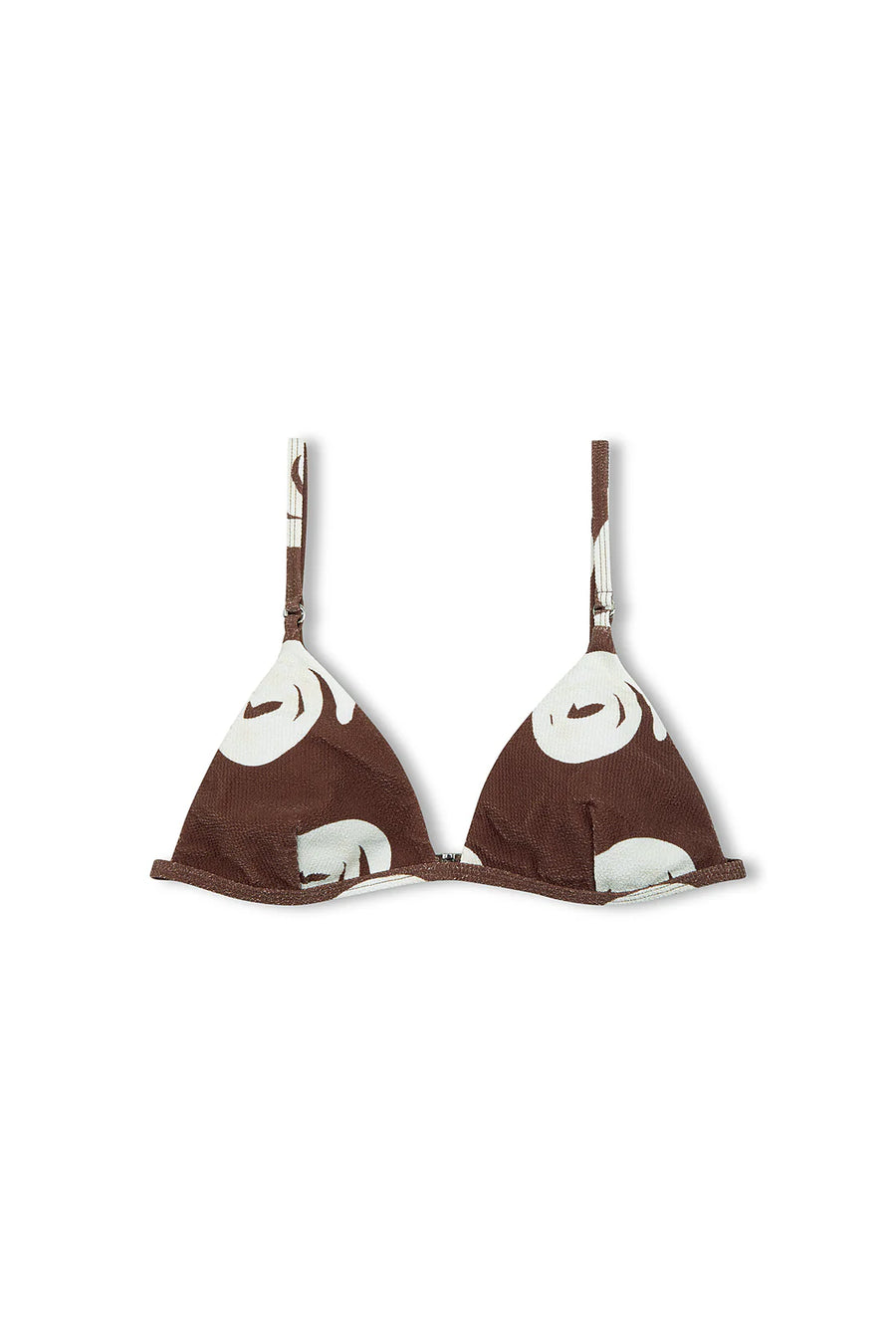 Zulu & Zephyr - Textured Triangle Bikini Top in Cocoa Swirl