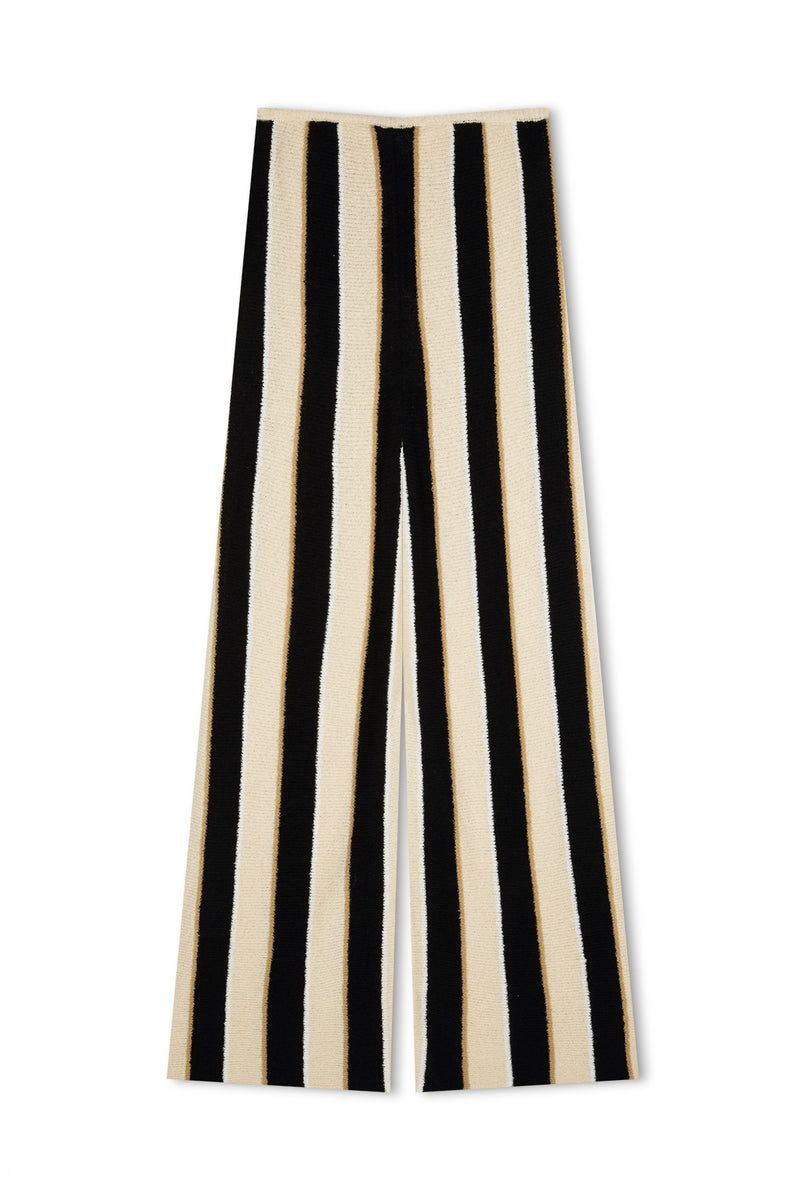 Zulu & Zephyr - Stone Stripe Organic Cotton Blend Knit Pant