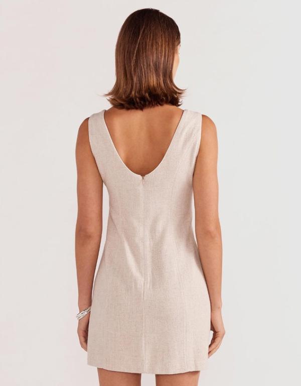 Staple the Label - Alba Mini Dress in Natural-Marle