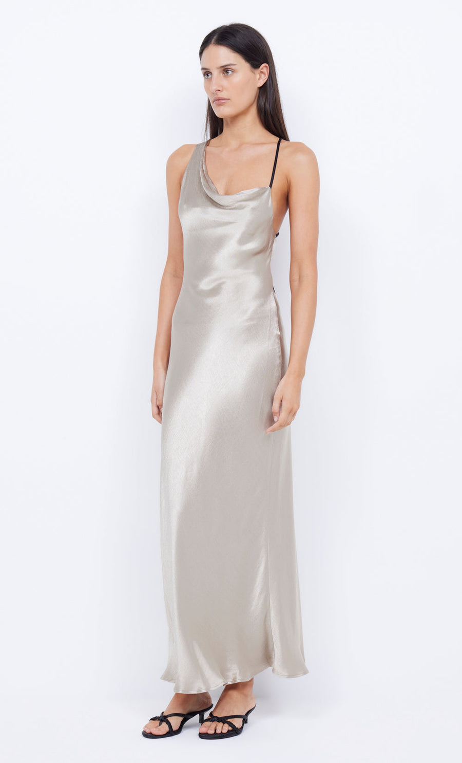 BEC + BRIDGE - Farah Cowl Maxi Dress in Oyster/Black