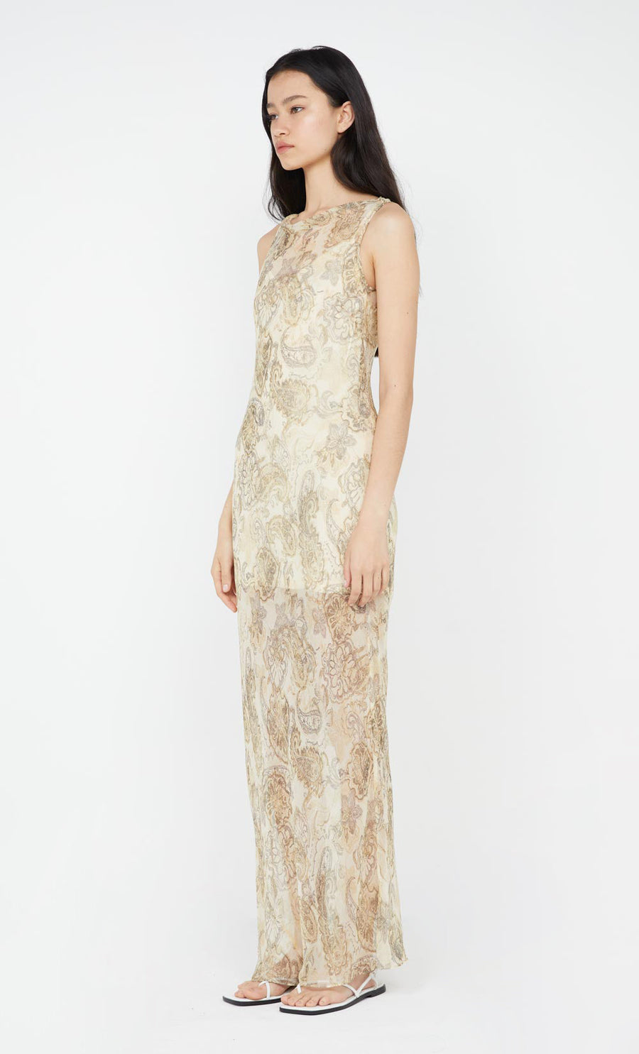 Bec + Bridge - Shyla Boat Neck Dress in Faded Paisley