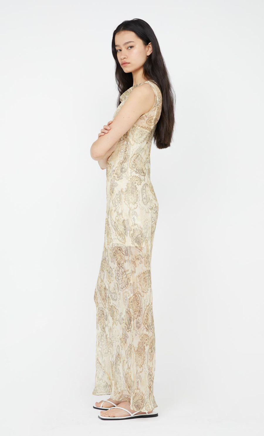 Bec + Bridge - Shyla Boat Neck Dress in Faded Paisley